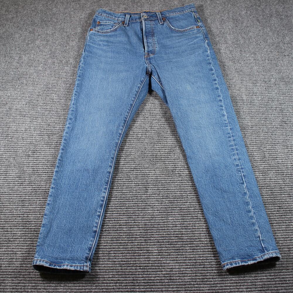 Levi’s Jeans Womens 29x28 Light Blue 501 Skinny Button Fly Stretch - Picture 2 of 10
